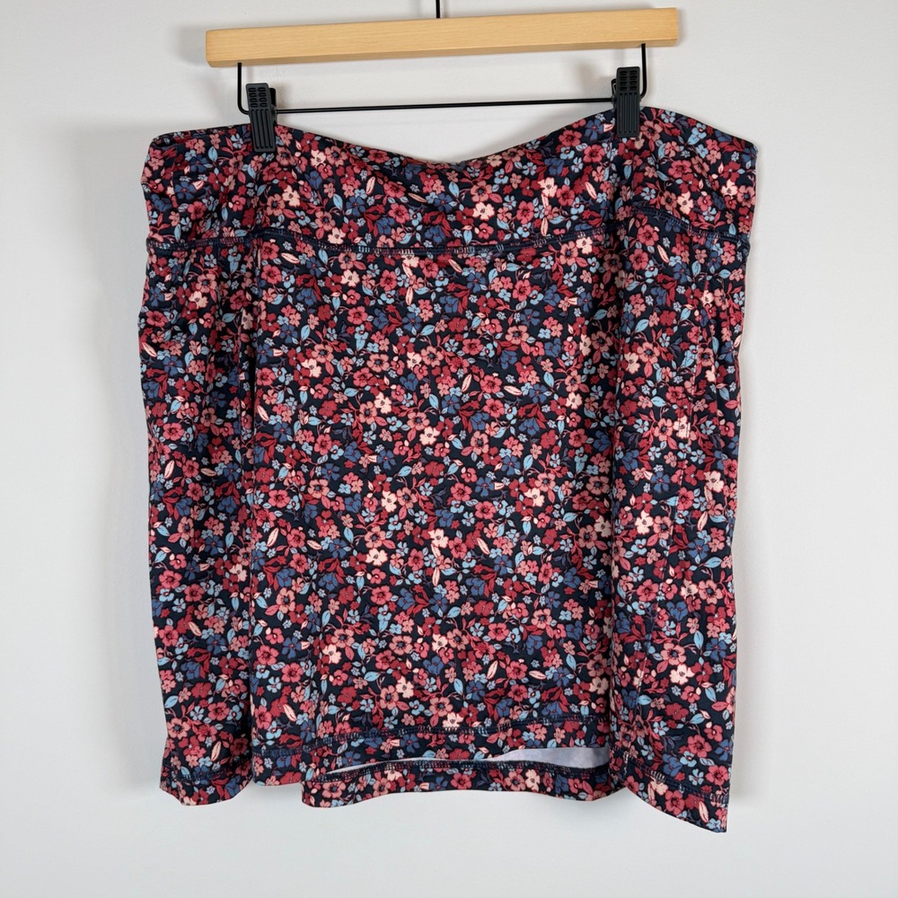 J.Jill Fit Fit A-Line Knit Skort Tennis Skirt XL Floral Print Activewear‎ Sporty